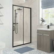 Elite Matt Black 1500mm Sliding Shower Door Shower Enclosure
