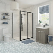 Elite Matt Black 1500mm Sliding Shower Door Shower Enclosure