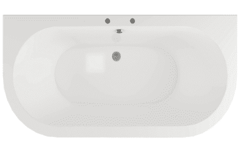 Ellsworth Back To Wall Freestanding Bath, 2 Tap Holes