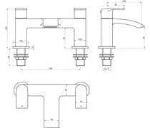 Emery Round Double Ended Reinforced Bath, Pedestal Basin, Close Coupled Toilet, Black, Taps & Waste