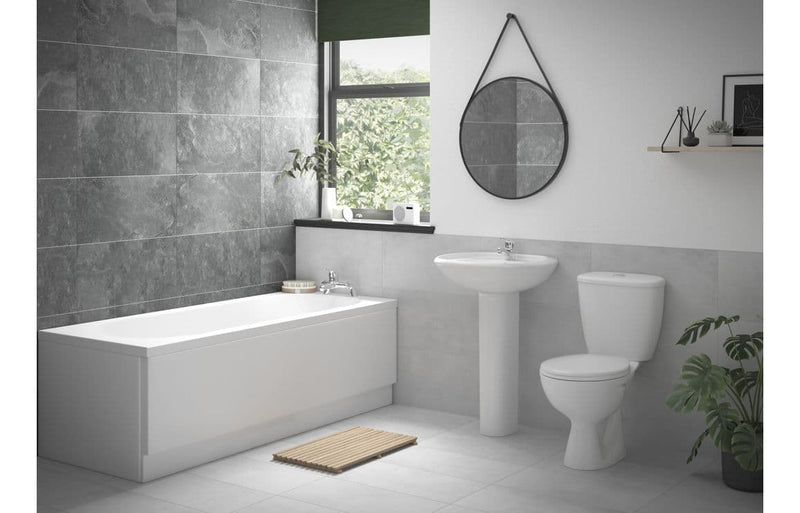 Essential Bathroom Pack with Bath, Toilet, Basin Set, Taps and Wastes