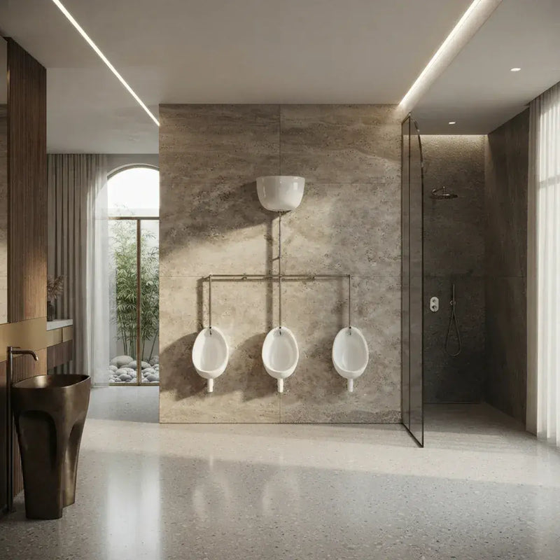 Exposed Urinal Pack with Ceramic Cistern 1,2,3 or 4 Bowl