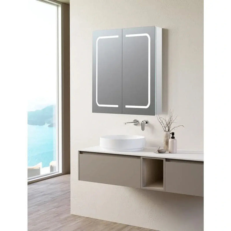Faye 600mm 2 Door LED Mirrored Cabinet