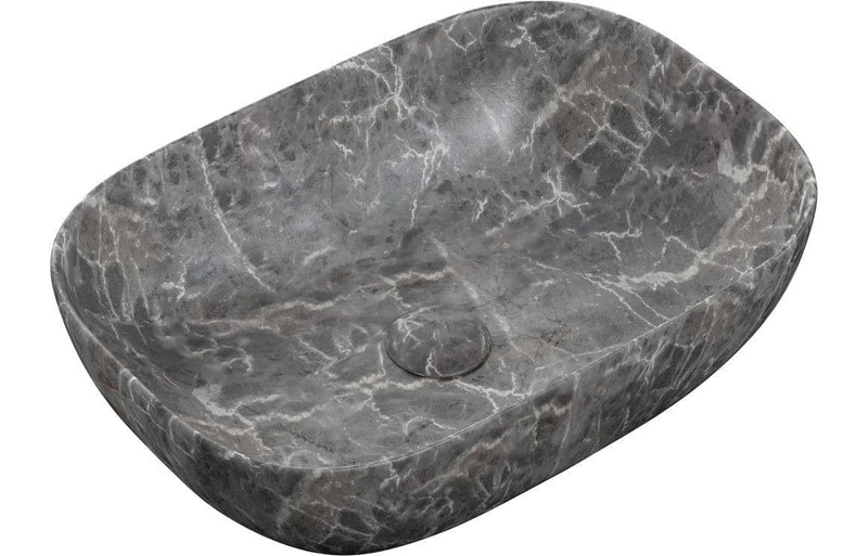Flair 460x330mm Resin Countertop Washbowl - Grey Marble Effect