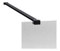 Fluted Black 1000mm Walk in Shower Screen, Optional Side Panel