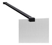 Fluted Black 800mm Walk in Shower Screen, Optional Side Panel