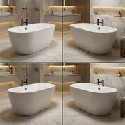 Frontline Florence 1655mm Luxury Freestanding Bath | Double-Ended with Integrated Tap Ledge | High-H
