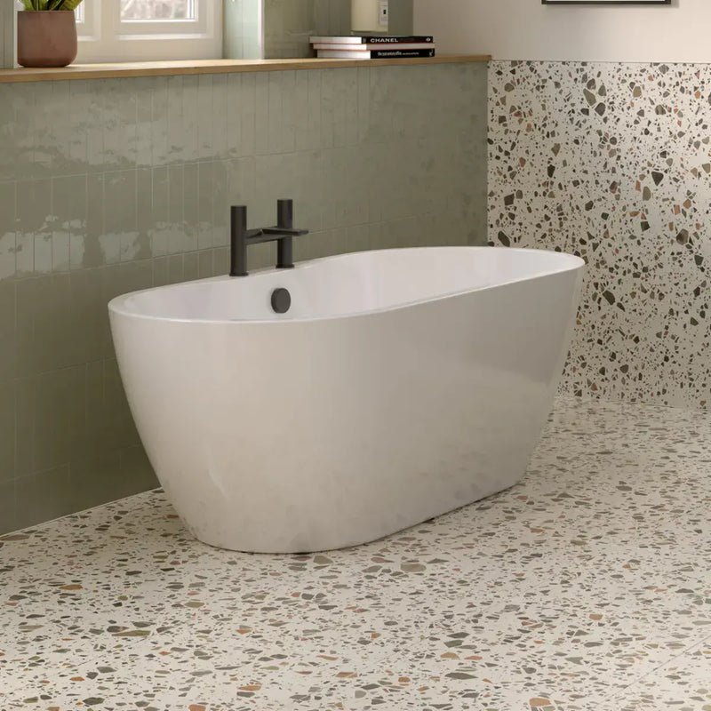 Frontline Florence 1655mm Luxury Freestanding Bath | Double-Ended with Integrated Tap Ledge | High-H