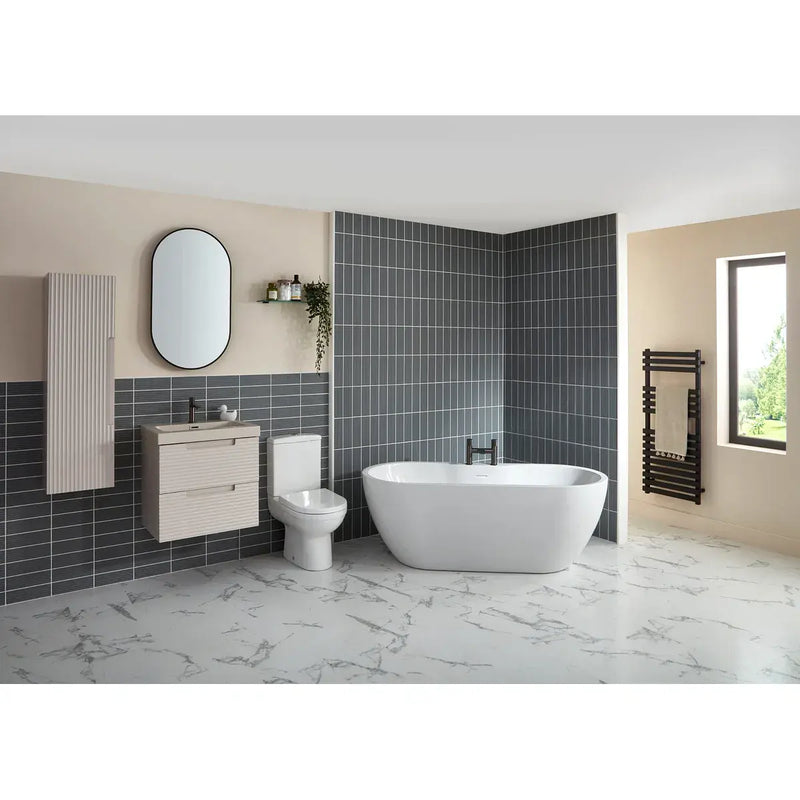 Frontline Florence 1655mm Luxury Freestanding Bath | Double-Ended with Integrated Tap Ledge | High-H