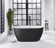 Frontline Graphite Summit 1680 x 800mm Black Freestanding Bath