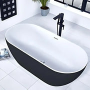 Frontline Graphite Summit 1680 x 800mm Black Freestanding Bath
