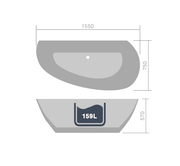 Frontline Lydia Luxury Double Skinned Modern Freestanding Bath