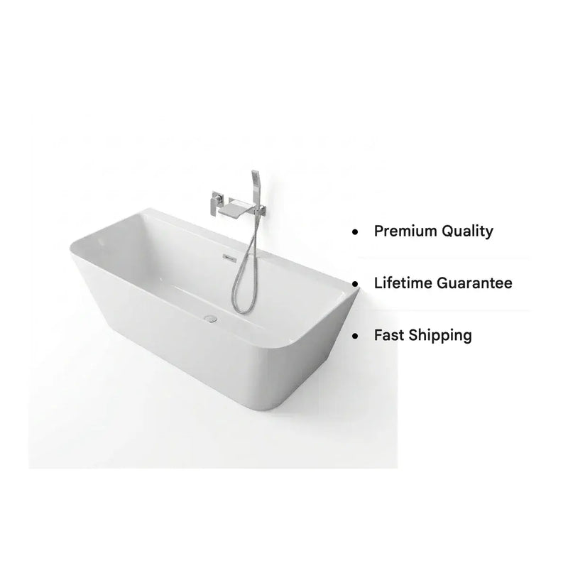 Frontline Mono Luxury 1700 x 800mm Back to Wall Freestanding Bath | Thin Edge Design