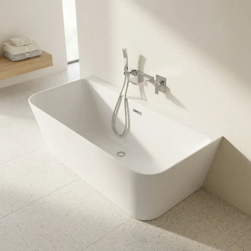 Frontline Mono Luxury 1700 x 800mm Back to Wall Freestanding Bath | Thin Edge Design