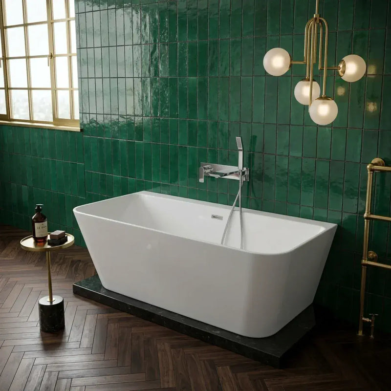 Frontline Mono Luxury 1700 x 800mm Back to Wall Freestanding Bath | Thin Edge Design