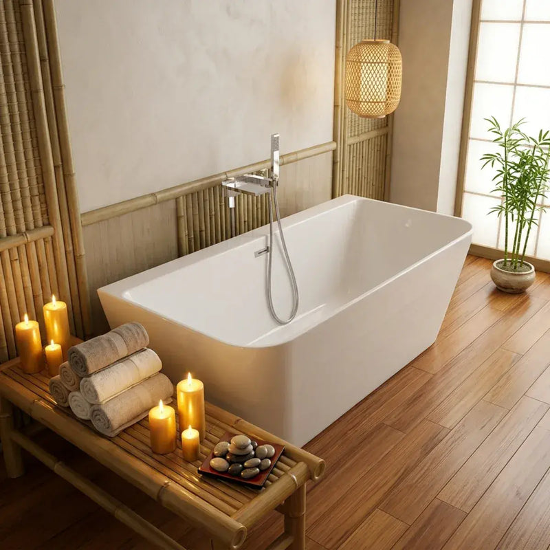 Frontline Mono Luxury 1700 x 800mm Back to Wall Freestanding Bath | Thin Edge Design