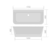 Frontline Mono Luxury 1700 x 800mm Back to Wall Freestanding Bath | Thin Edge Design