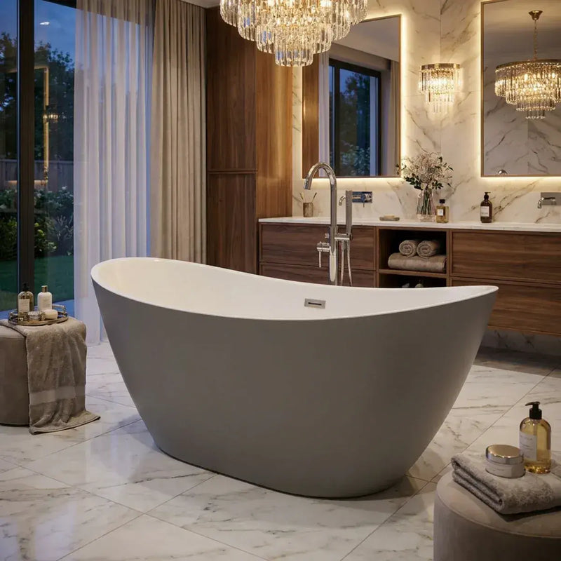 Gemini Modern Freestanding Bath 1700 x 780mm - White