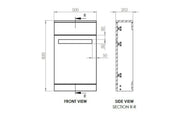 Genevieve 500mm Matt Green Floor Standing Toilet Unit