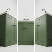 Genevieve 615mm Matt Green 2 Door Floor Standing Vanity Unit inc Basin