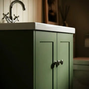 Genevieve 615mm Matt Green 2 Door Floor Standing Vanity Unit inc Basin