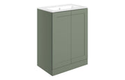 Genevieve 615mm Matt Green 2 Door Floor Standing Vanity Unit inc Basin