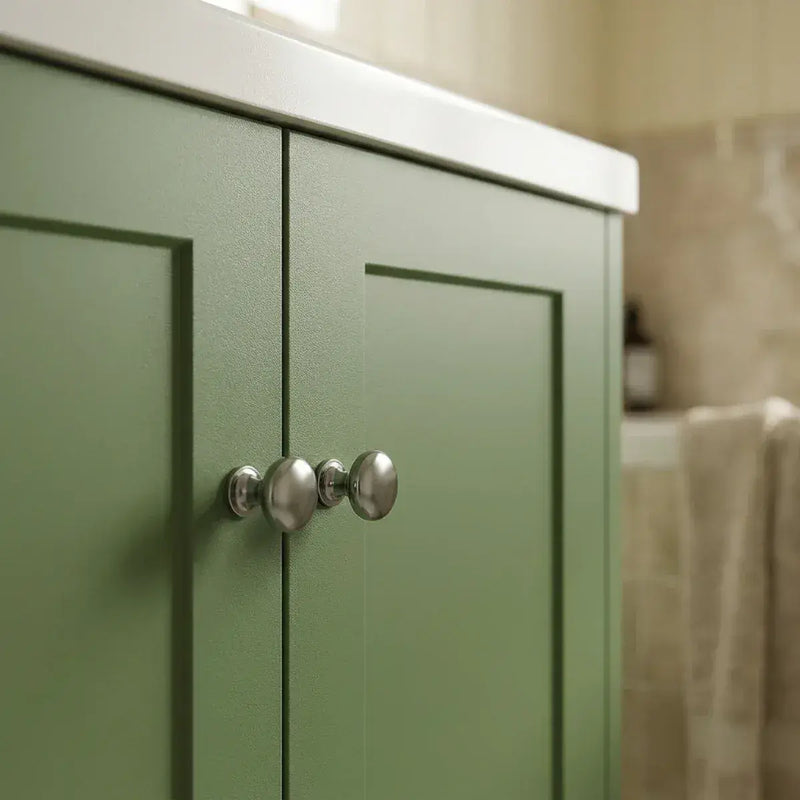 Genevieve 615mm Matt Green 2 Door Floor Standing Vanity Unit inc Basin