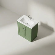 Genevieve 615mm Matt Green 2 Door Floor Standing Vanity Unit inc Basin