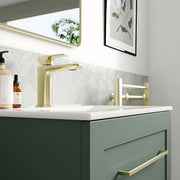 Genevieve 615mm Matt Green 2 Drawer Wall Hung Vanity Unit inc Ceramic Basin