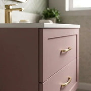 Genevieve 615mm Matt Pink 2 Drawer Wall Hung Vanity Unit inc Basin