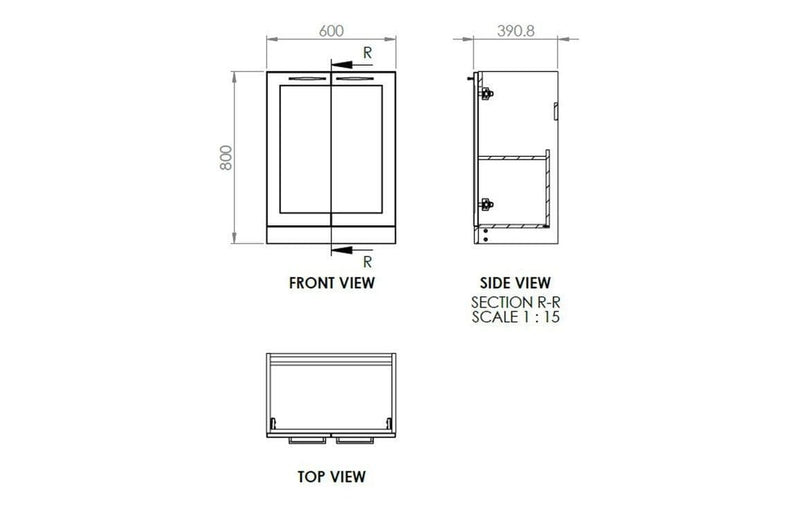 Genevieve 615mm Matt White 2 Door Floor Standing Vanity Unit inc Basin