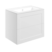 Genevieve 615mm Matt White 2 Drawer Wall Hung Vanity Unit inc Basin