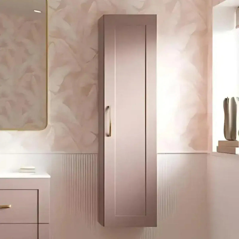 Genevieve Matt Pink Wall Hung 1 Door Tall Unit