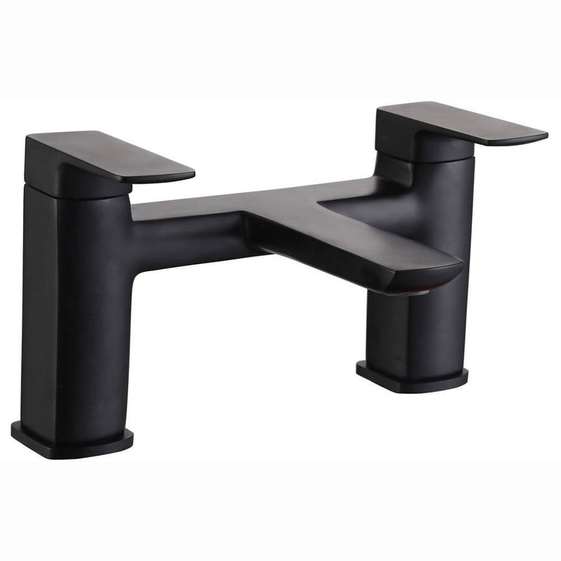 Genoa Bath Filler Tap, Black, Modern Lever Style