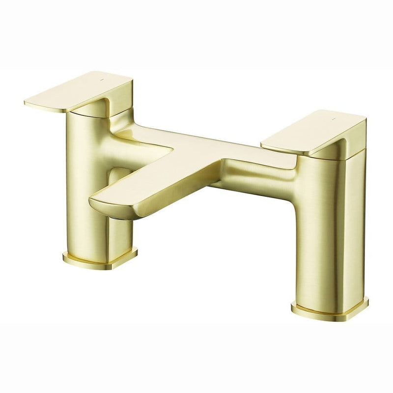Genoa Bath Filler Tap, Brushed Brass, Modern Lever Style