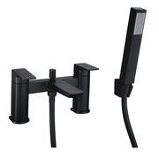 Genoa Bath Shower Mixer Tap, Black, Modern Lever Style