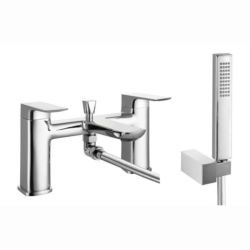 Genoa Bath Shower Mixer Tap, Shower Kit, Chrome, Modern Lever Style