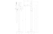 Genoa Floor Standing Bath Shower Mixer Tap, Brushed Brass