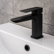 Genoa Mono Basin Tap, Black, Modern Lever Style
