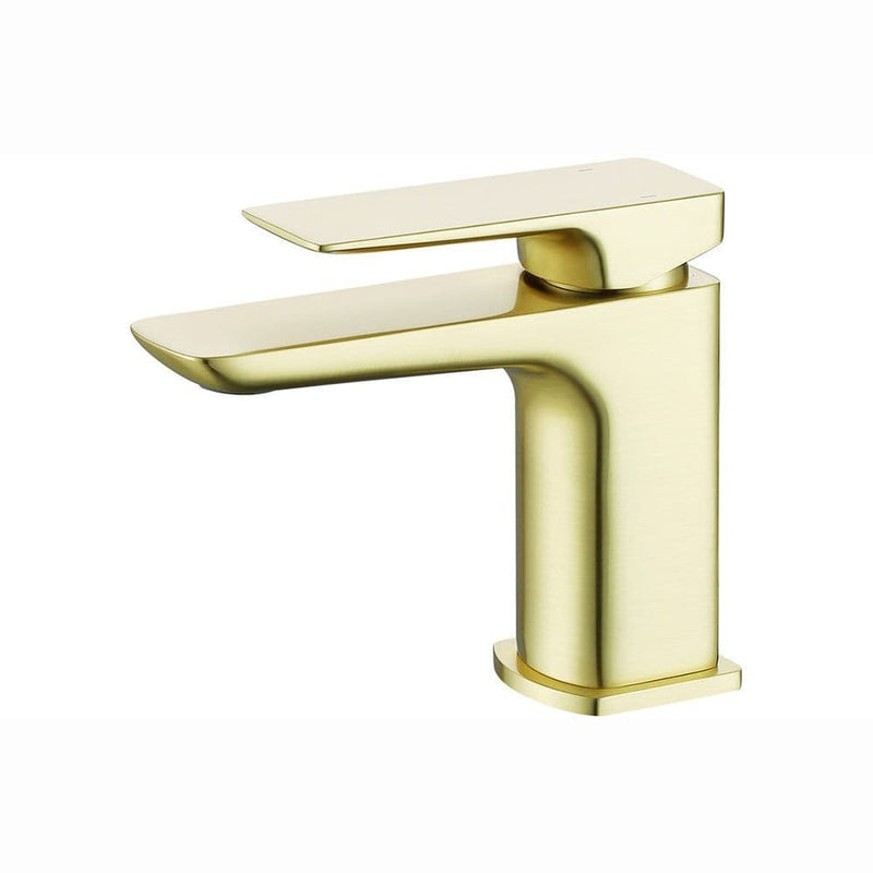 Genoa Mono Basin Tap, Brushed Brass, Modern Lever Style