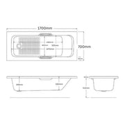 Granada Bathroom Pack with Bath, 2 Tap Hole Basin Unit, Taps and Toilet