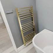 Grena Straight Ladder Radiator 500 x 1200mm, Brushed Brass