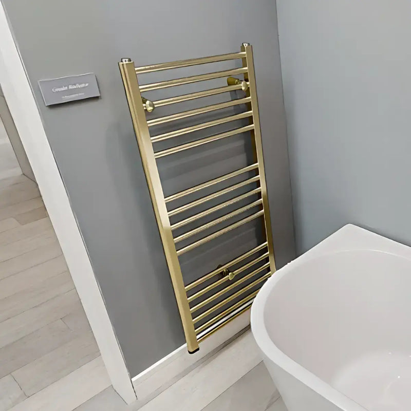 Grena Straight Ladder Radiator 500 x 1200mm, Brushed Brass