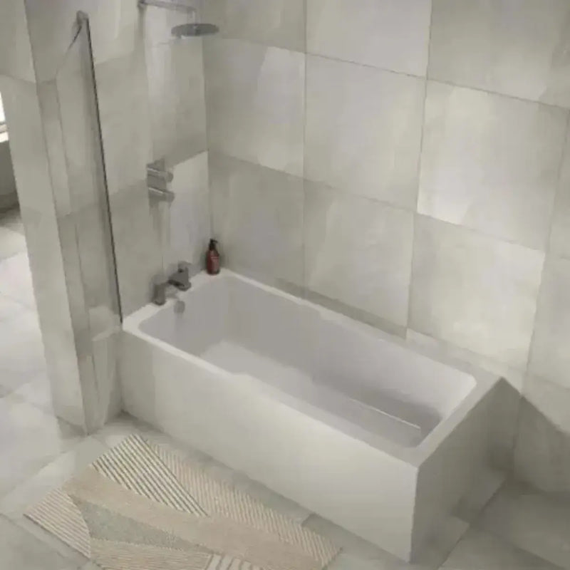 IBath Shower Bath with Bath Screen, Serpens Toilet, Vanity Unit, Shower & Taps Pack