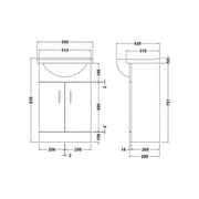Icare 2 Tap Hole Floor Standing Basin Unit White