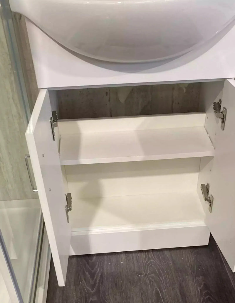 Icare 2 Tap Hole Floor Standing Basin Unit White