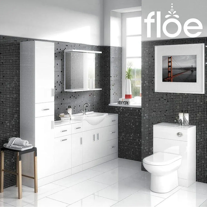 Icare 2 Tap Hole Floor Standing Basin Unit White