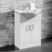 Icare 2 Tap Hole Floor Standing Basin Unit White
