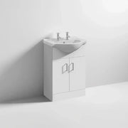 Icare 2 Tap Hole Floor Standing Basin Unit White