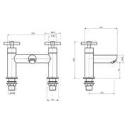 Icare Assist Bathroom Pack with Low Height Bath, Raised Height Toilet and 2 Tap Hole Vanity Unit